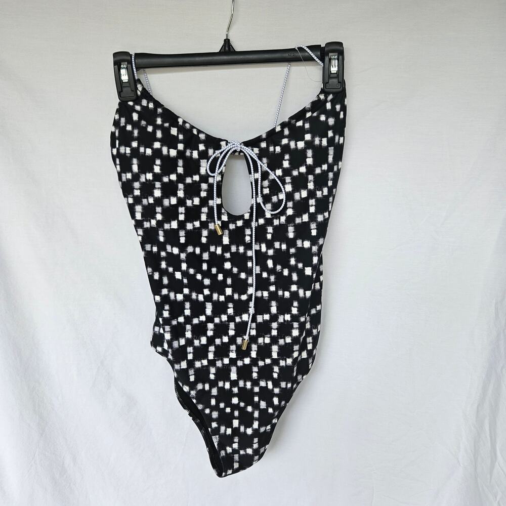 Aerie Black White Stripe Cheeky One Piece Swimsuit Size S
